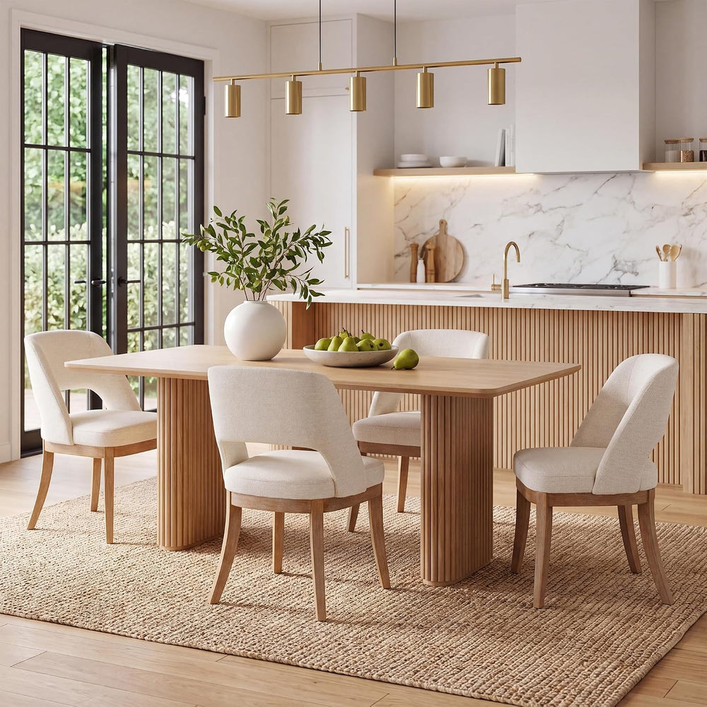 COLAMY Dining Chairs Set of 4, Mid-Century Modern Upholstered Fabric Dining R...