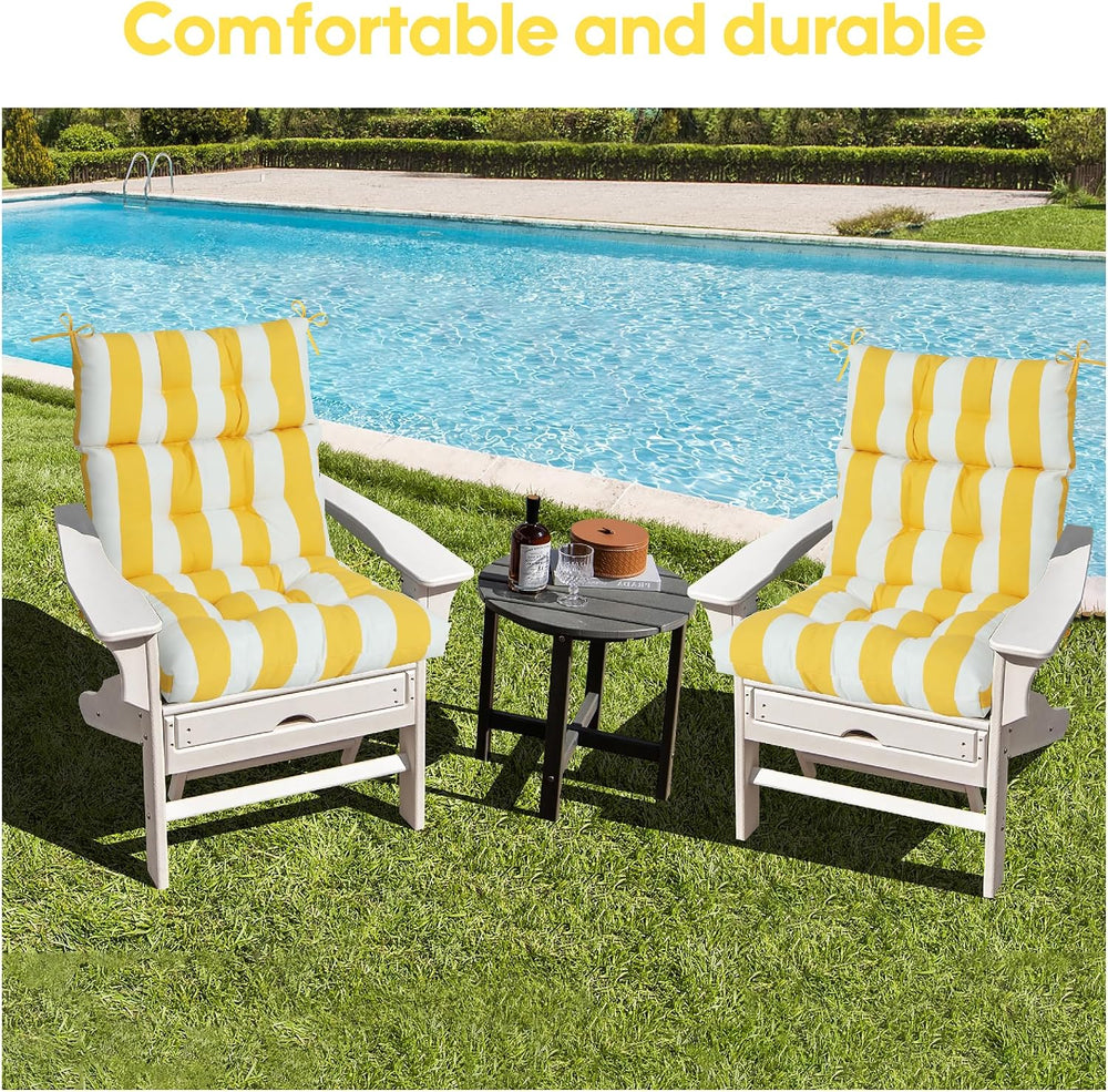 Only choice High Back Adirondack Chair Cushion Set of 2-44”x 22”x 4” Waterpro...