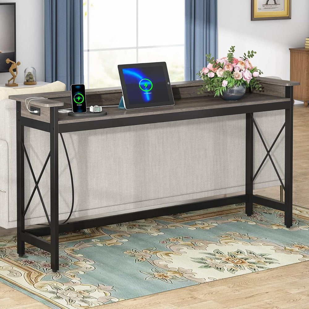 Tribesigns Sofa Table with Outlets and USB Ports, 70.9 inch Extra Long Consol...