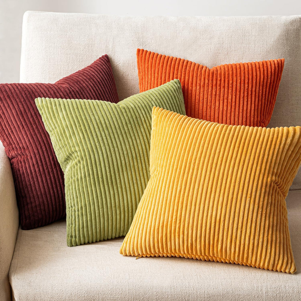 EMEMA Burnt Orange Decorative Throw Pillow Covers 22x22 Inch Set of 4