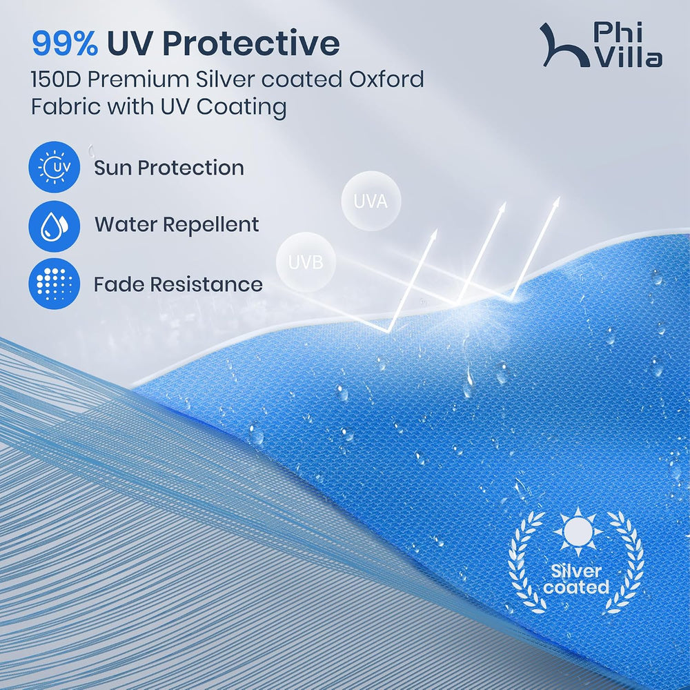 PHI VILLA 12x12 Pop Up Canopy Tent, Slant Leg Easy Instant Sun Shade
