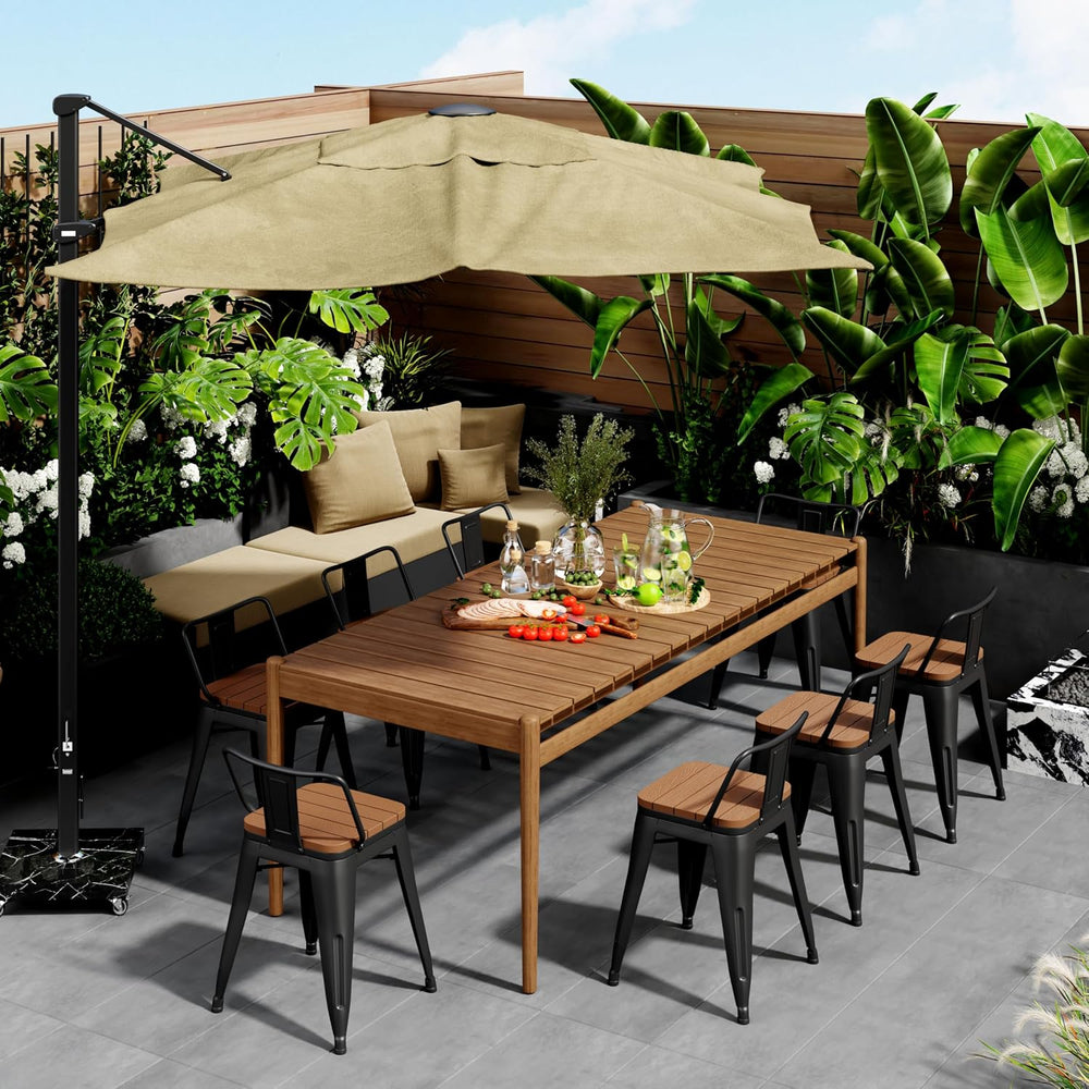 ALISH Outdoor Dining Chairs Set of 4, 18 Inch Bar Stools with Low Back Farmho...