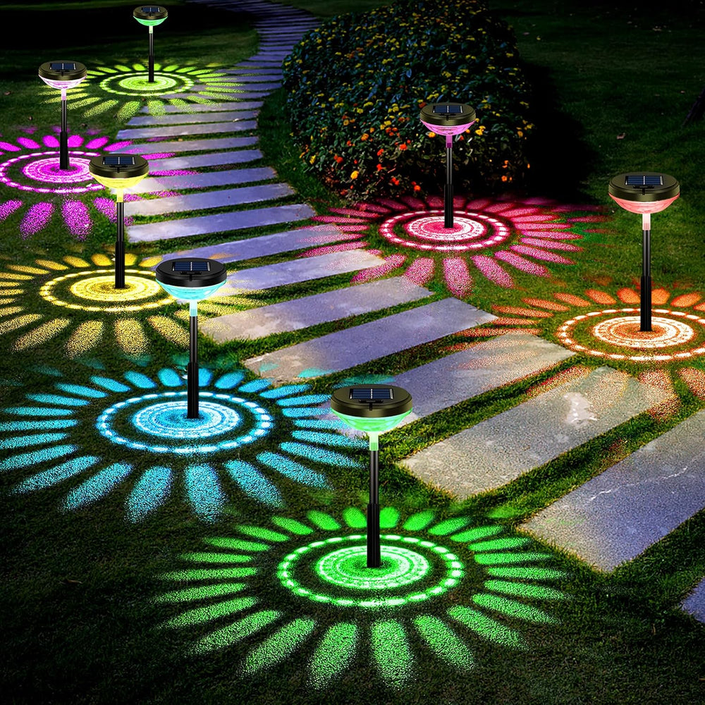 Nupostai 8 Pack Solar Pathway Lights, Multicolor & Warm White LED, IP67 W...