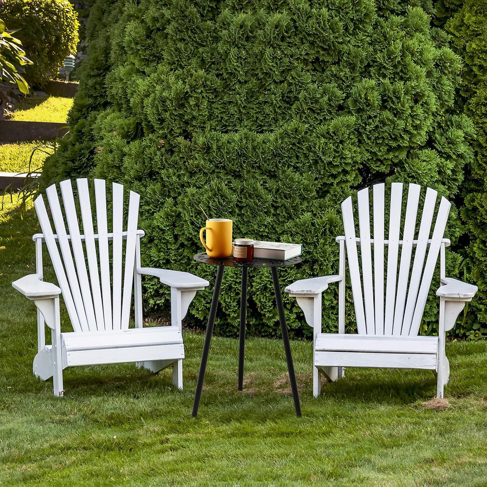 Metal Outdoor Side Tables Set of Two Small Outside Round End Table for Patio ...