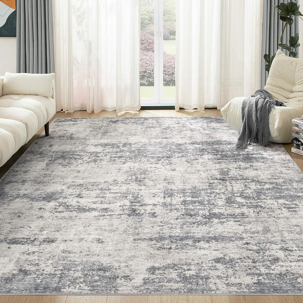 Washable 9x12 Area Rugs for Living Room: Abstract Modern Home Decor Rug