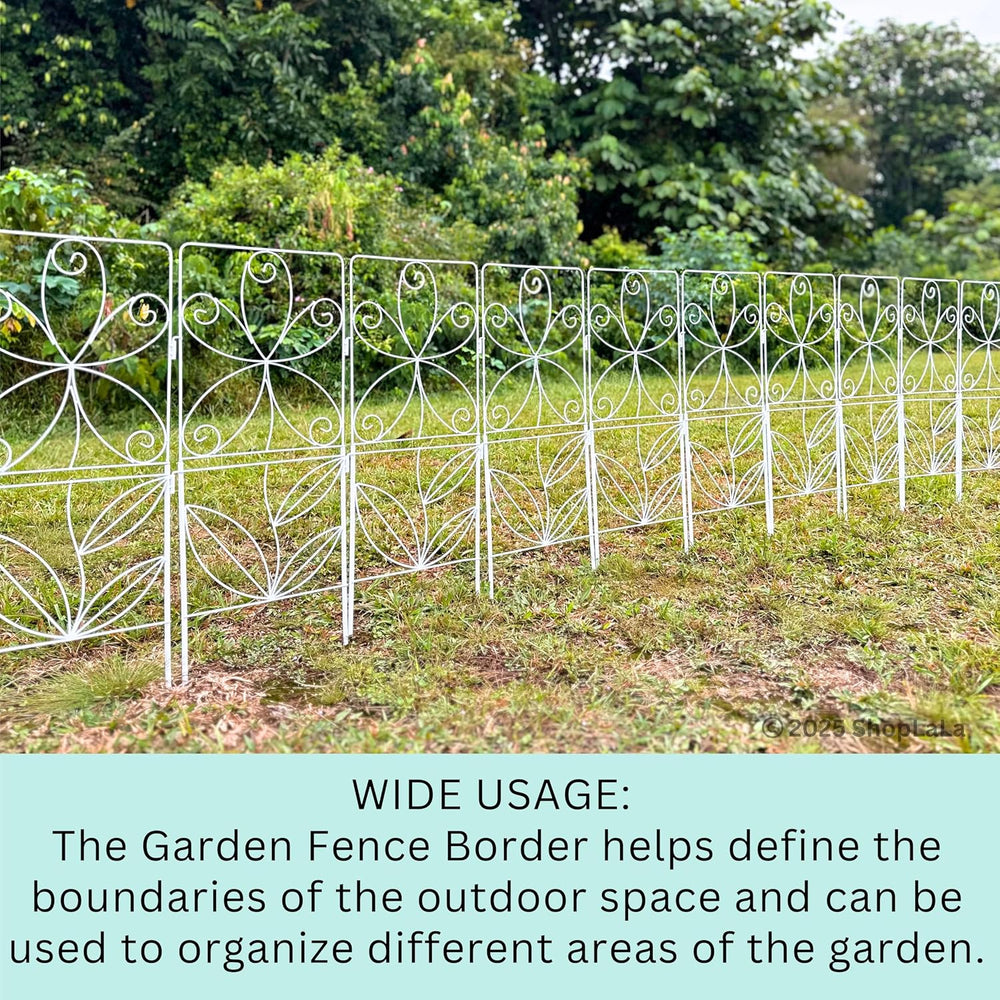 ShopLaLa Garden Fence (10 Panels) 12.5inx31in White Metal Wire Fences