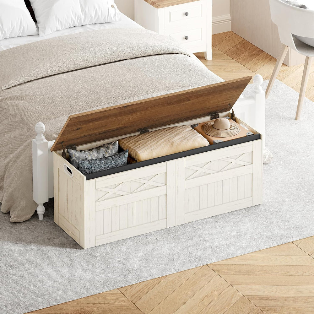 Hzuaneri 47" Farmhouse Storage Chest and Bench | 59 Gal | 330lb Seat