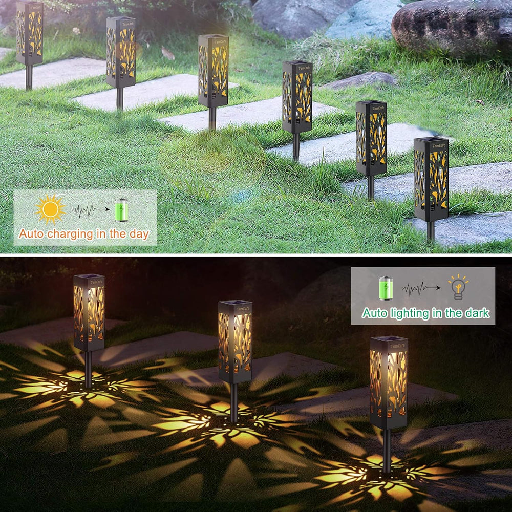 TomCare Solar Lights Outdoor Bright Solar Pathway Lights, 8 Pack