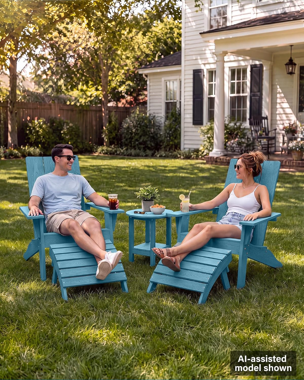 MXIMU Adirondack Ottoman for Adirondack Chair, Easy Assembly, All Weather