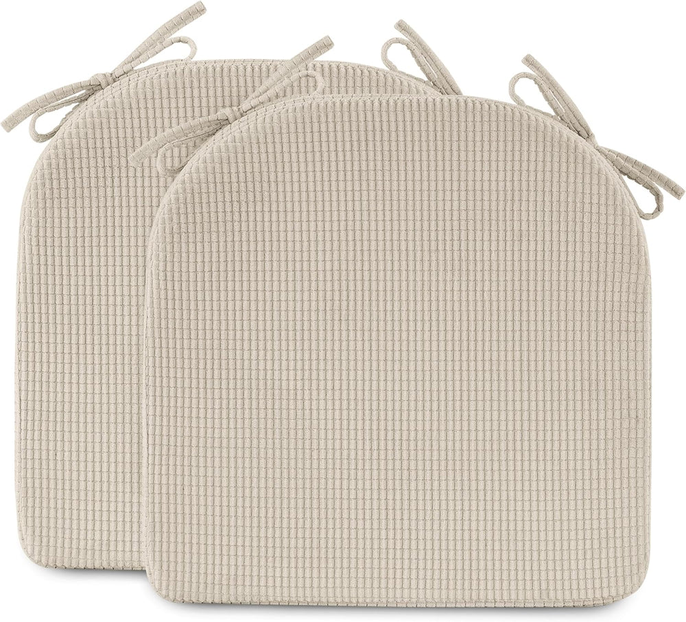 Dining Chair Cushions Set of 2 with Ties 16.5"x16.5" Beige