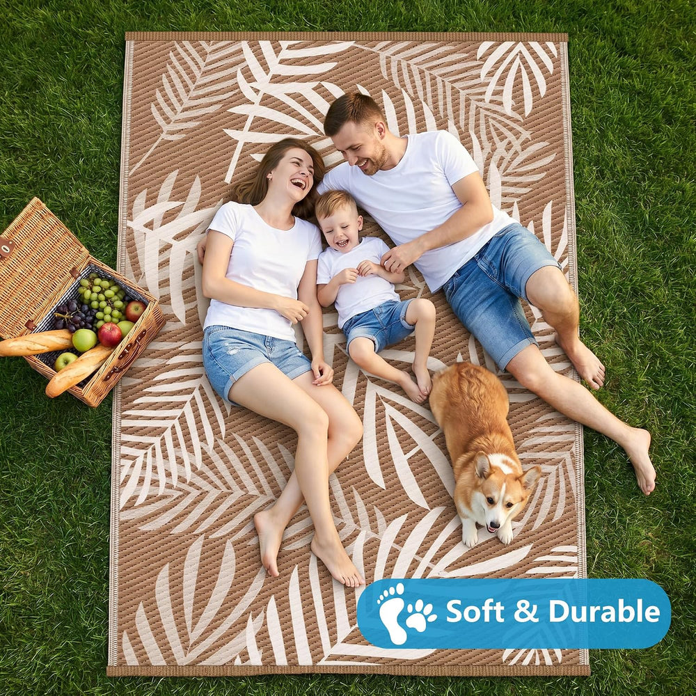 Kohree Outdoor Rug Waterproof 8x10, Reversible Outdoor Plastic Straw Rug with...