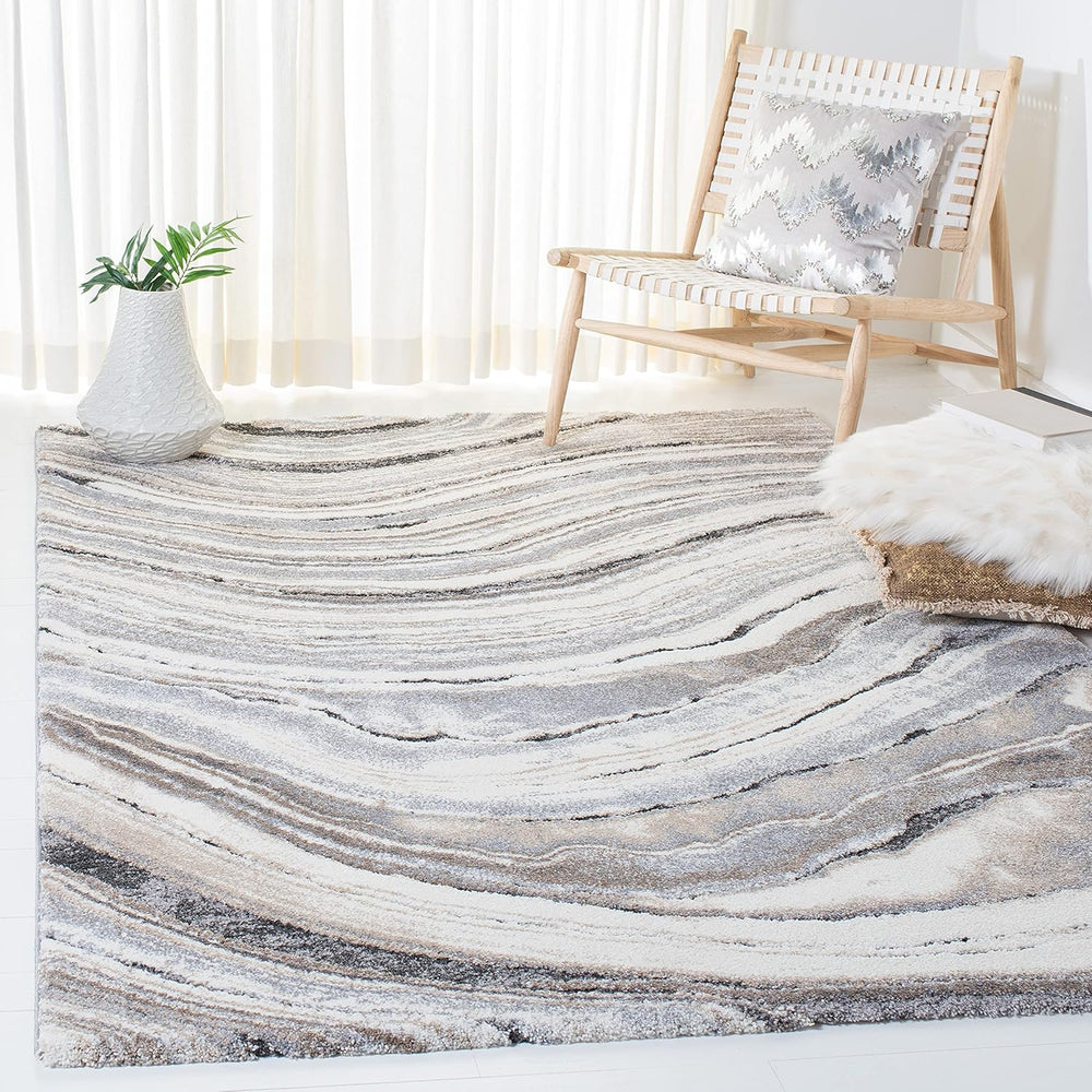 SAFAVIEH Cyrus Shag Collection Area Rug - 9' x 12', Ivory & Grey,...