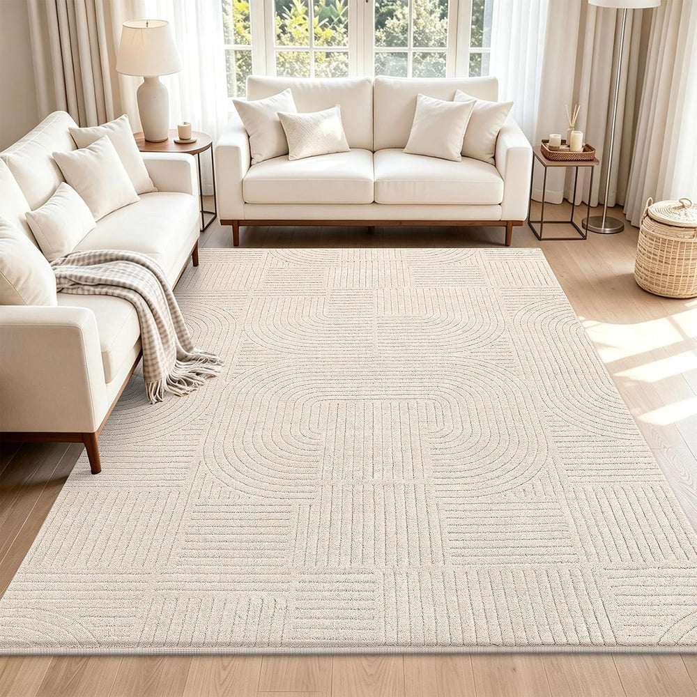 HEBE 5'x7' Area Rugs for Living Room,Washable Non Slip Textured Bedro...