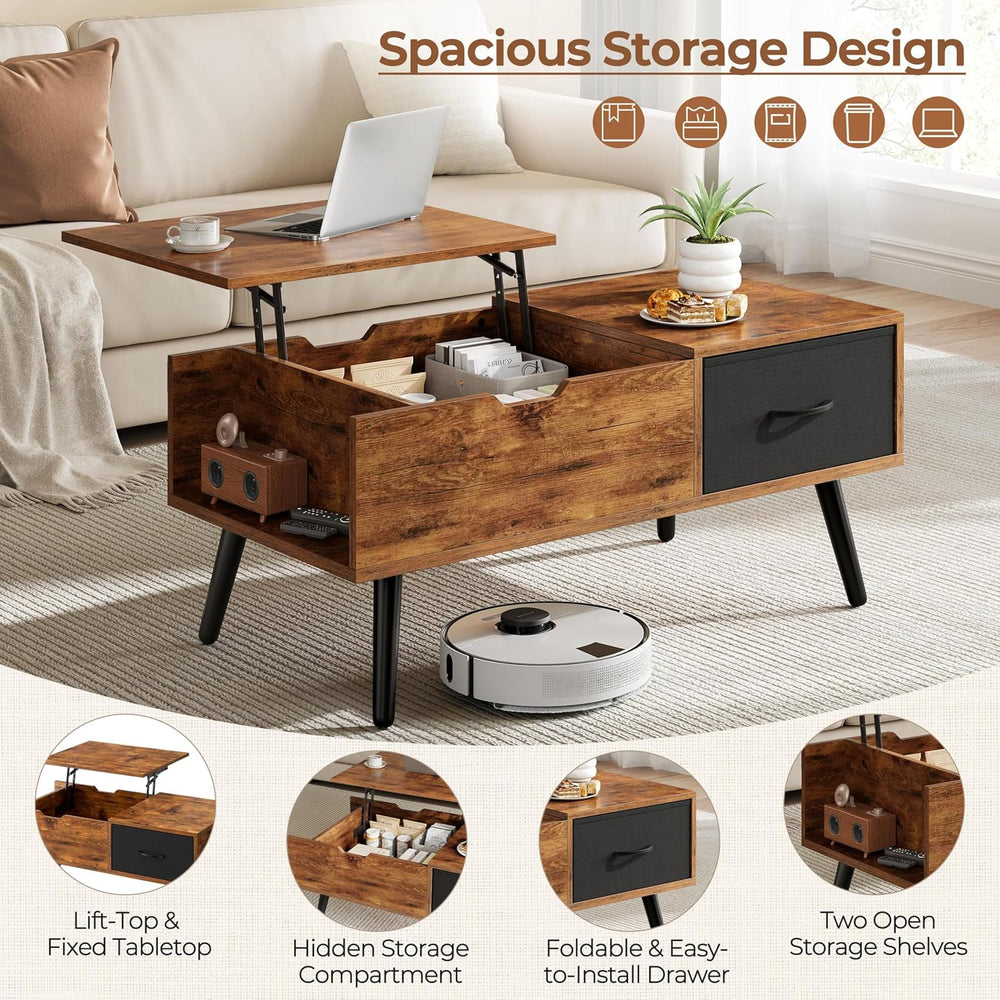 Yaheetech Coffee Table with Storage,39.5'' Lift Top Coffee Table,Hidd...