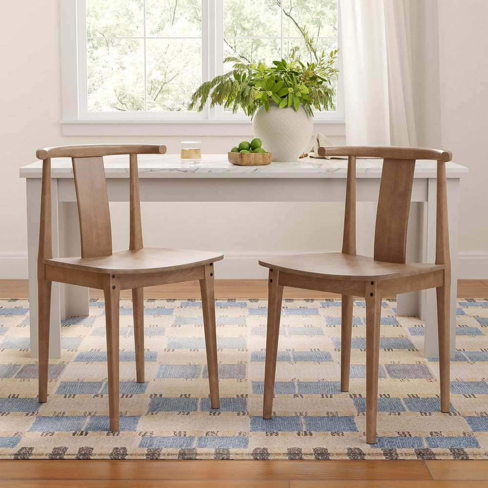 Wood Dining Room Chairs Set of 6, Mid Century Modern Kitchen Chairs Wishbone ...