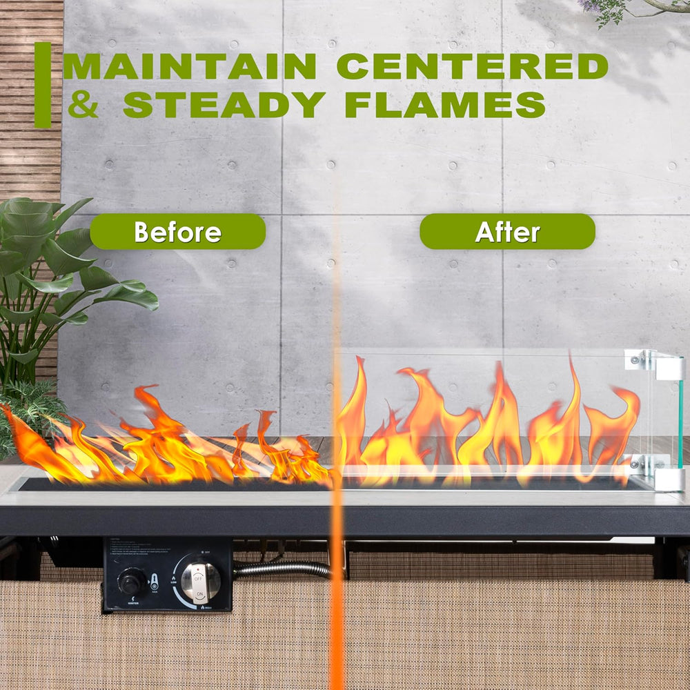 Nuu Garden Tempered Glass Wind Guard for Rectangular Fire Pit Table 29 x 10 x...