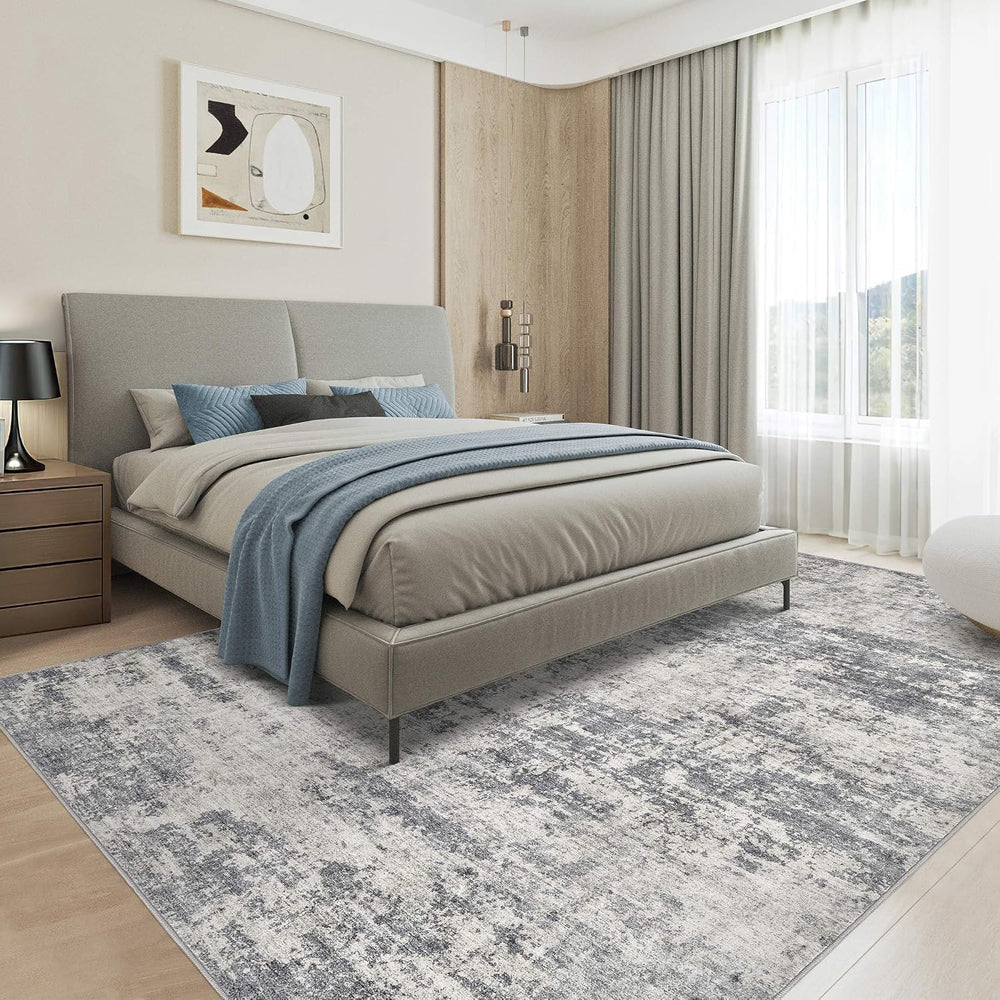 Washable 9x12 Area Rugs for Living Room: Abstract Modern Home Decor Rug