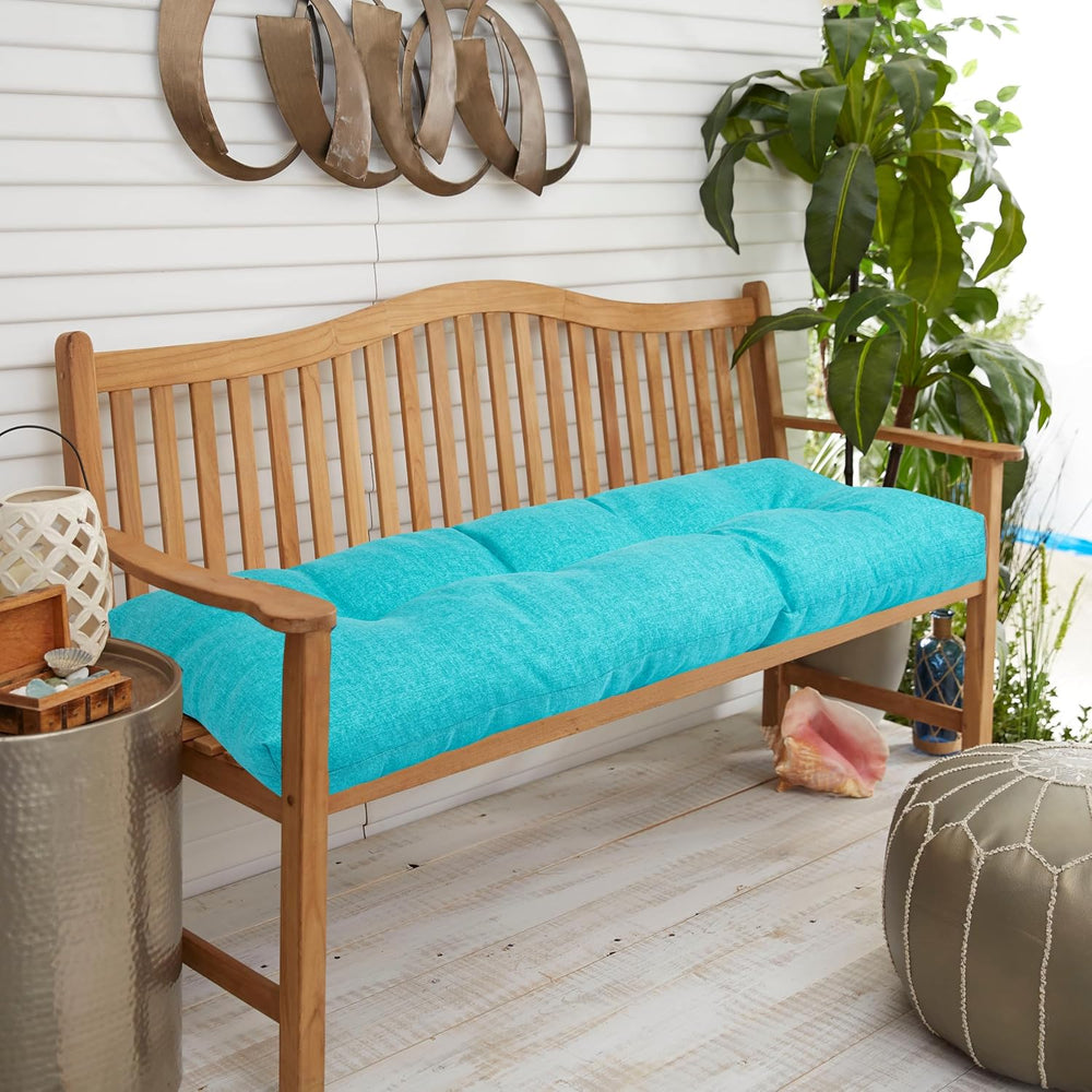FUNHOME Outdoor Bench Cushion 45x18Inch, Long Seat Pads-Aqua Blue