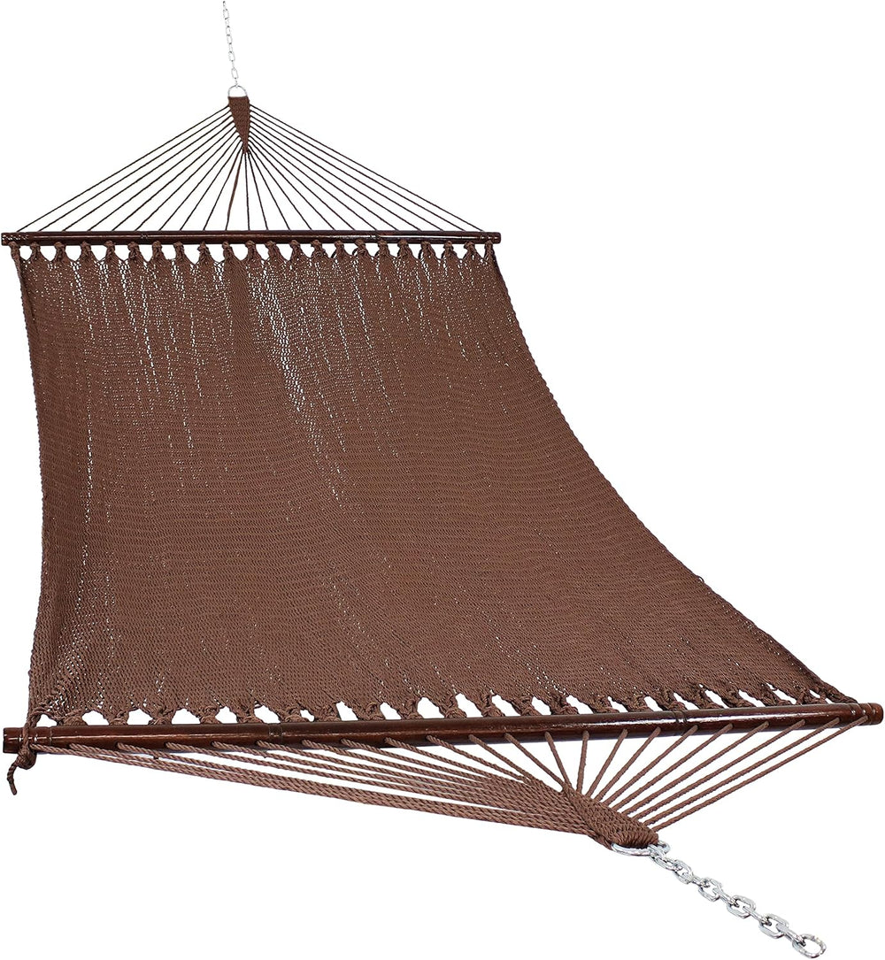 Sunnydaze 75" x 55" Bed, Heavy-Duty Double Rope Hammock for Outside...