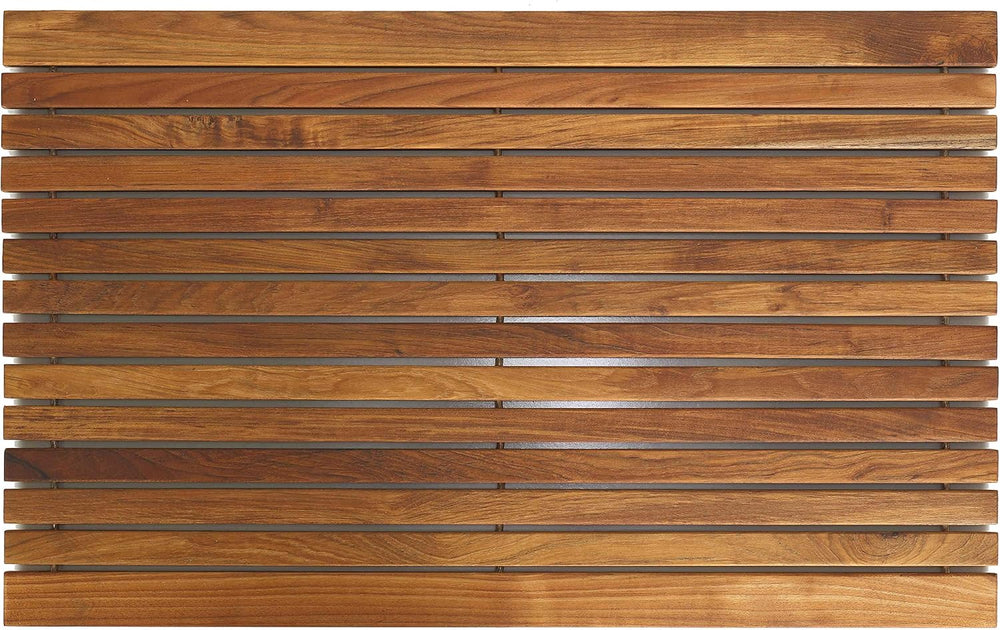 Bare Decor Cosi String Spa Shower Mat in Solid Teak Wood Oiled Finish, Large:...