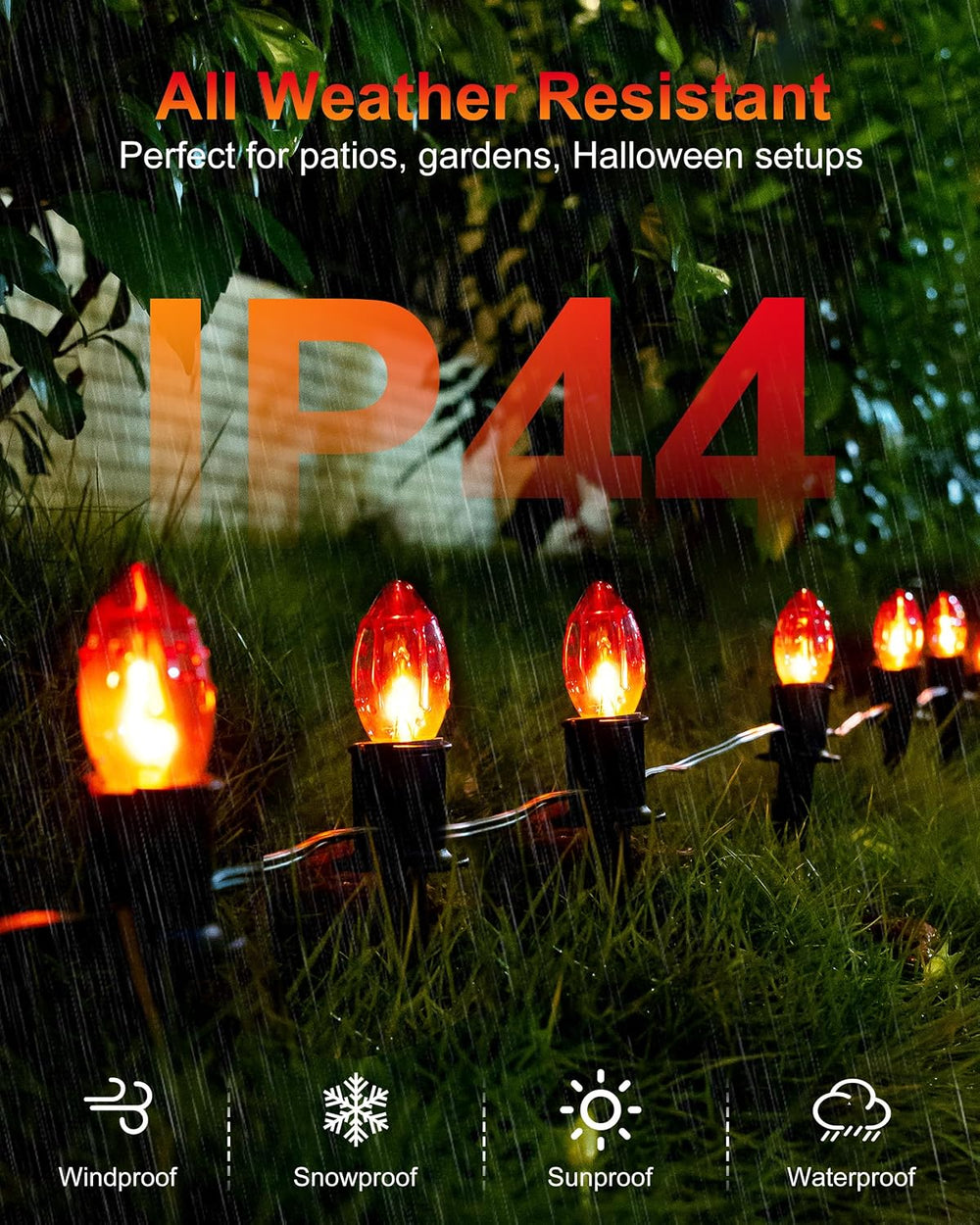 24.2FT Halloween Pathway Lights Outdoor, C9 Halloween Lights 20 Lights