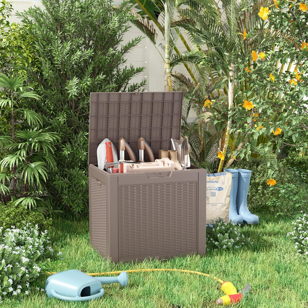 ROJIK Outdoor Storage Housing Deck Box - Waterproof Patio Furniture, Garden T...