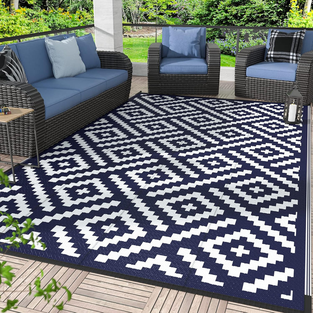 GENIMO 5x8 Outdoor Rug Waterproof, Reversible Mats, Area Rug, Plastic Outside...