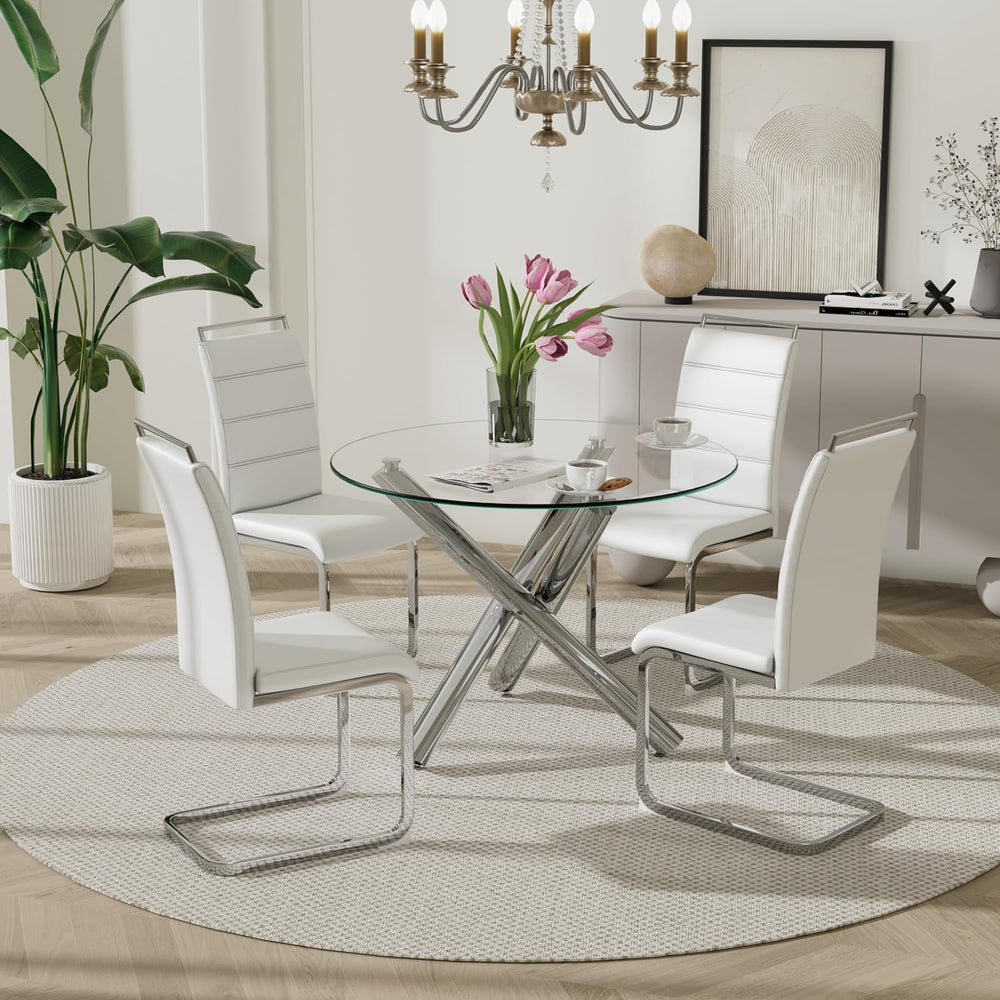 Baysitone Modern Dining Chairs Set of 8, PU Faux Leather High Back Upholstere...