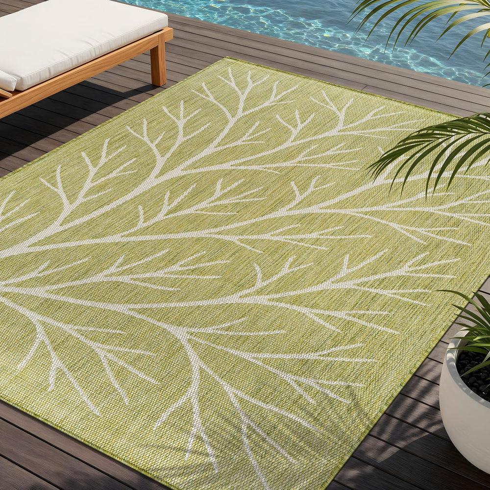 Washable Indoor Outdoor Rug 5x7 Modern Area Rugs Branch Pattern Non Shedding ...