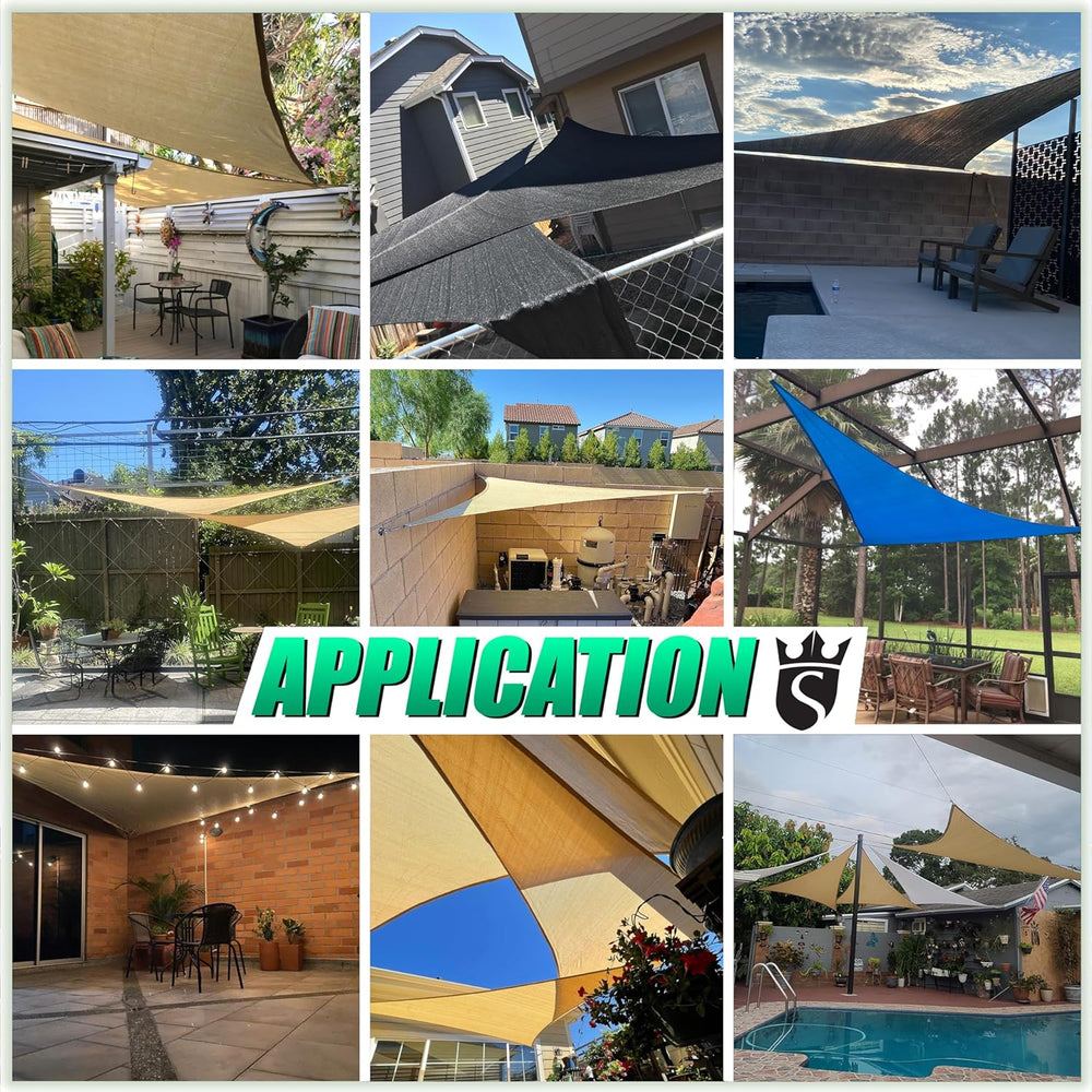 Royal Shade 1 6' x 1 6' x 1 6' White Triangle Sun Shade Sail for ...