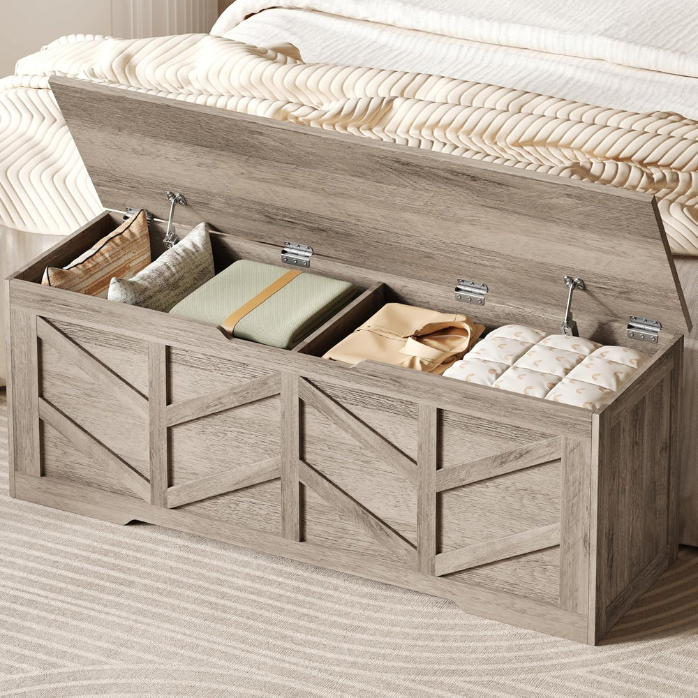 Extra Large Storage Chest, Storage Bench with 2 Safety Hinges
