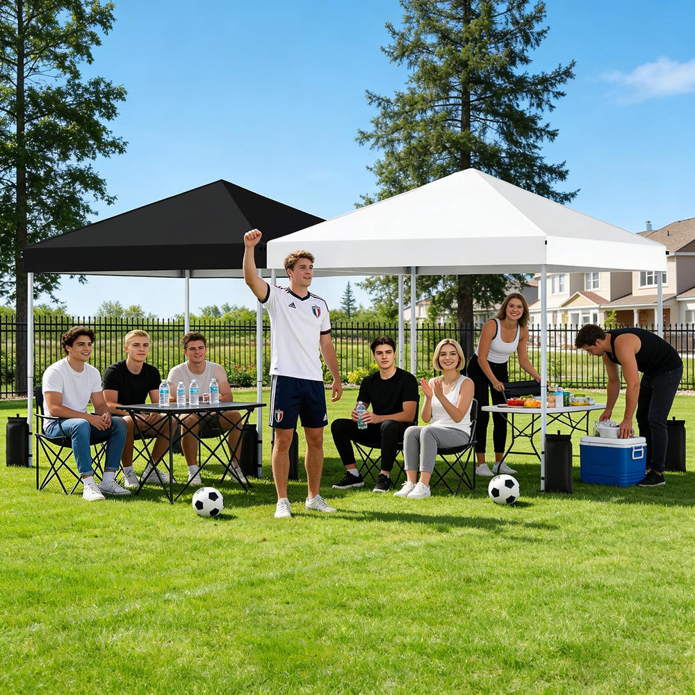SANWAY 10x10 Pop Up Canopy Tent, One Push One Person Setup, Silver White