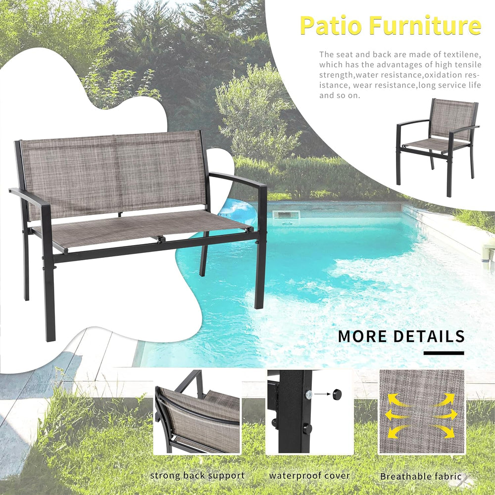 Shintenchi 4 Pieces Patio Furniture Set All Weather Textile Fabric Outdoor Co...