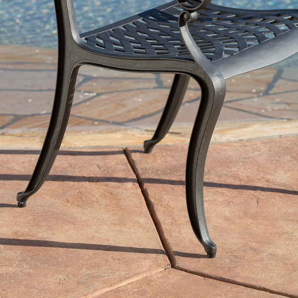 Christopher Knight Home Hallandale Cast Aluminum Outdoor Dining Set, 5-Pcs Se...