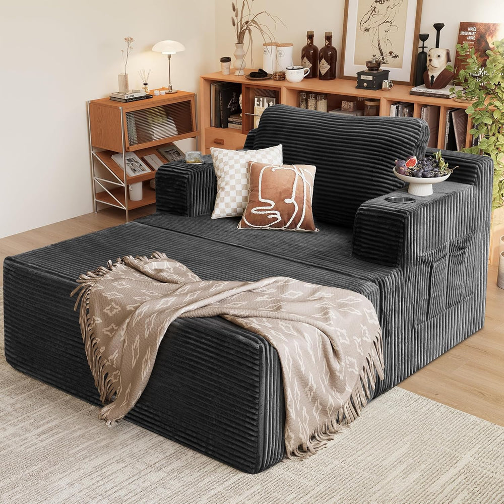 Homall Oversized Chaise Lounge Chair, Cloud Couch with Fluffy Upholstered, De...