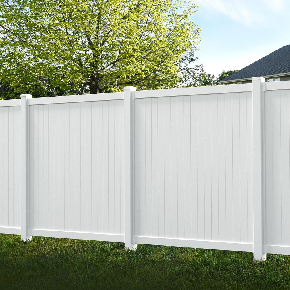 WamBam Cambridge Privacy Fence, White Vinyl No Dig DIY Kit
