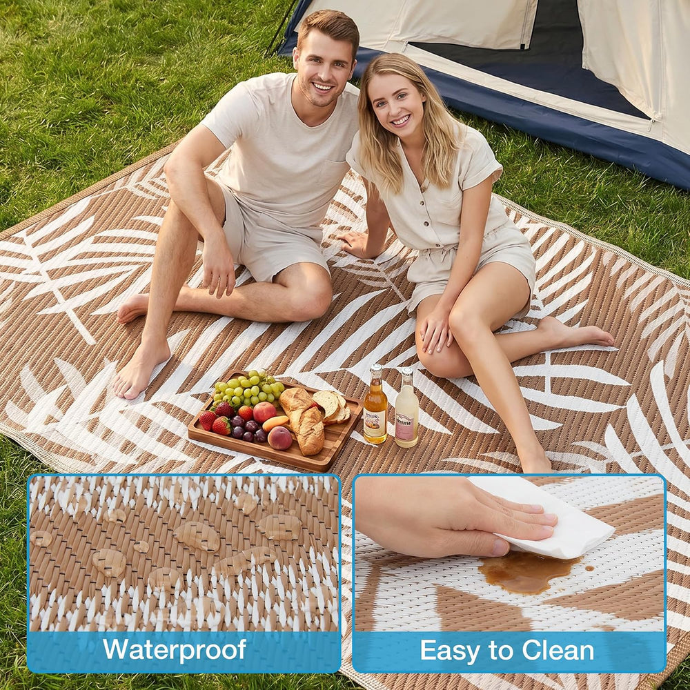 Kohree Outdoor Rug Waterproof 8x10, Reversible Outdoor Plastic Straw Rug with...