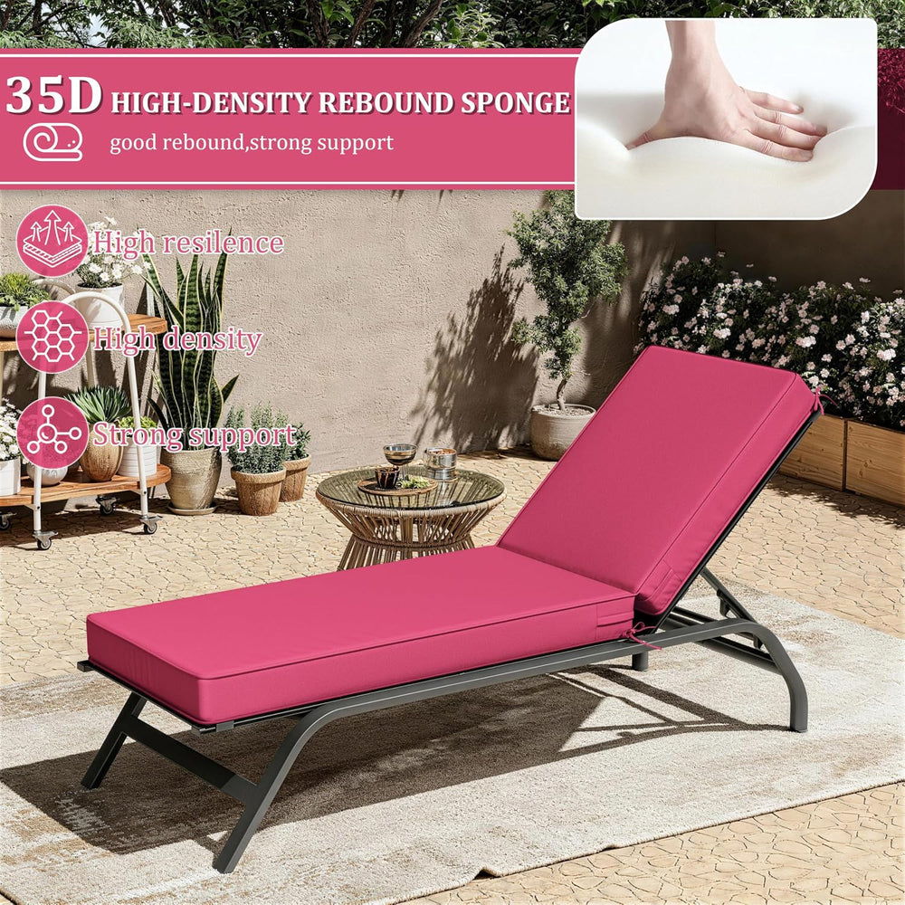 Chaise Lounge Cushions Outdoor of 4, 80 x 26 Inch Fade Resistant Ties Beach