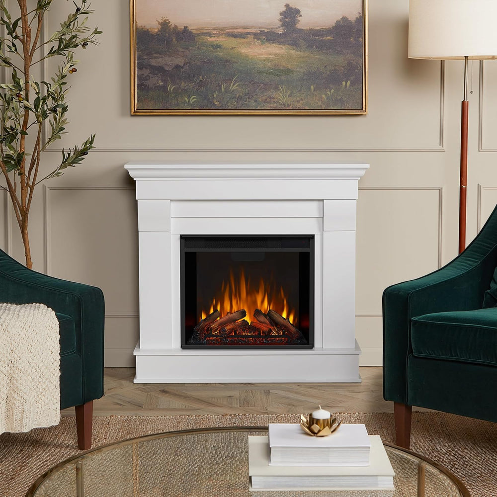 Real Flame Chateau 41” Electric Fireplace with Mantel for Living Room or Bedr...