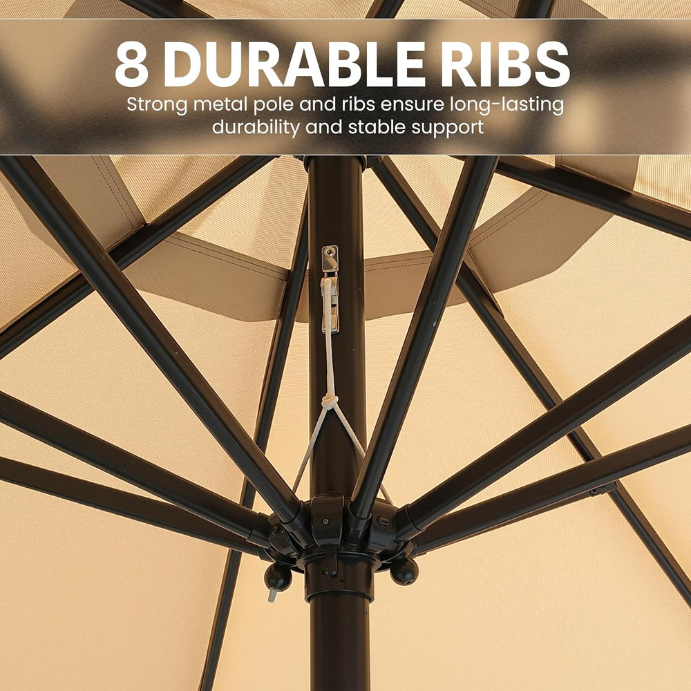 Patio Umbrella Outdoor 9ft, Table Yard Market Waterproof Canopy, Tilt Crank