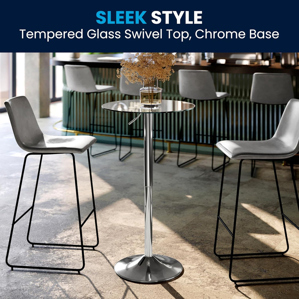 Flash Furniture 23.5 in Glass Adjustable Round Table