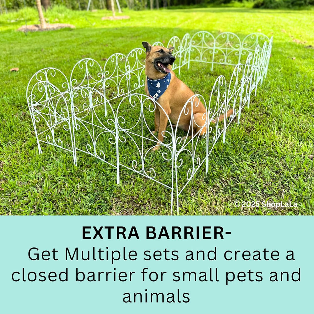 ShopLaLa Animal Barrier (10 Panels) 12x24in Rustproof White Metal Fences