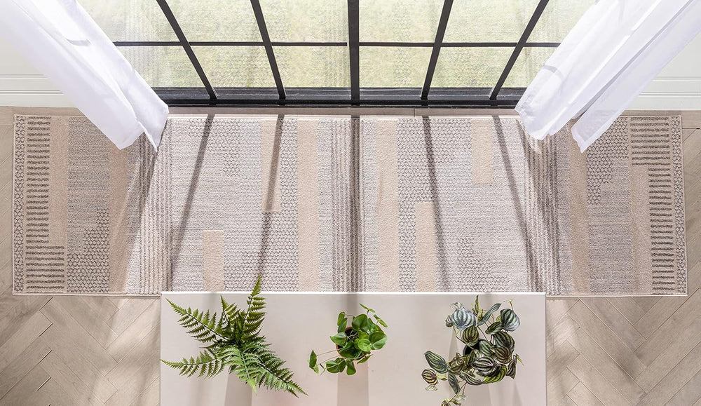 Well Woven Harlow Collection Briar Beige - Modern Tribal Minimalist Geometric...