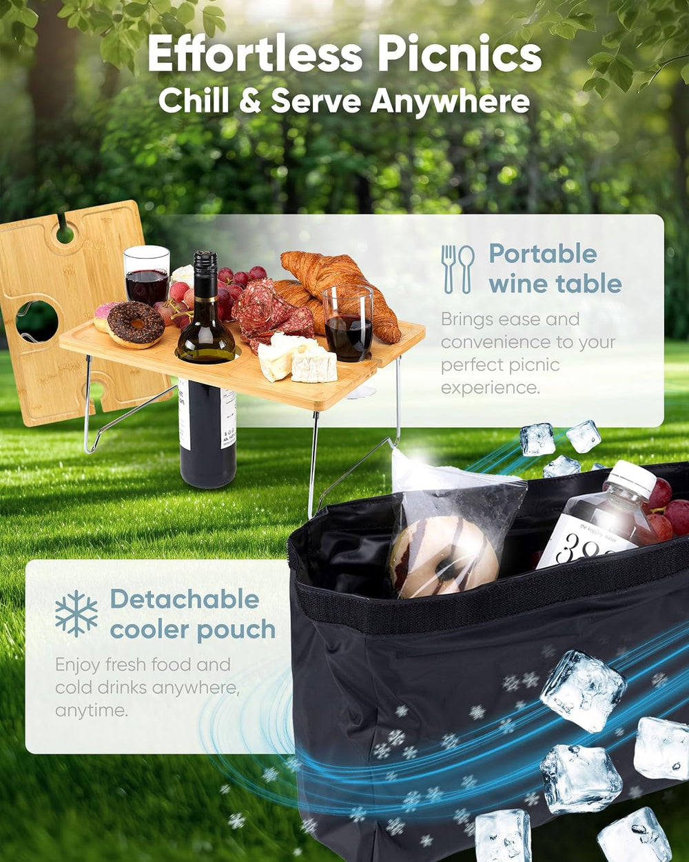 Picnic Backpack for 2 - All-in-One for Couples [with Picnic Blanket & Por...