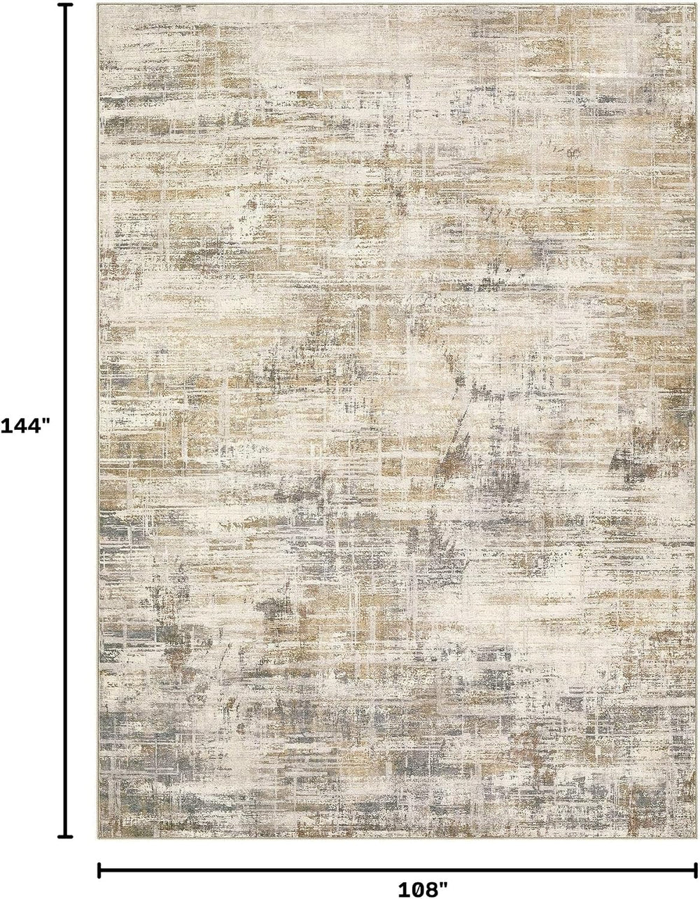 Uermei 9x12 Area Rug for Living Room Washable Abstract Golden Brown Carpet
