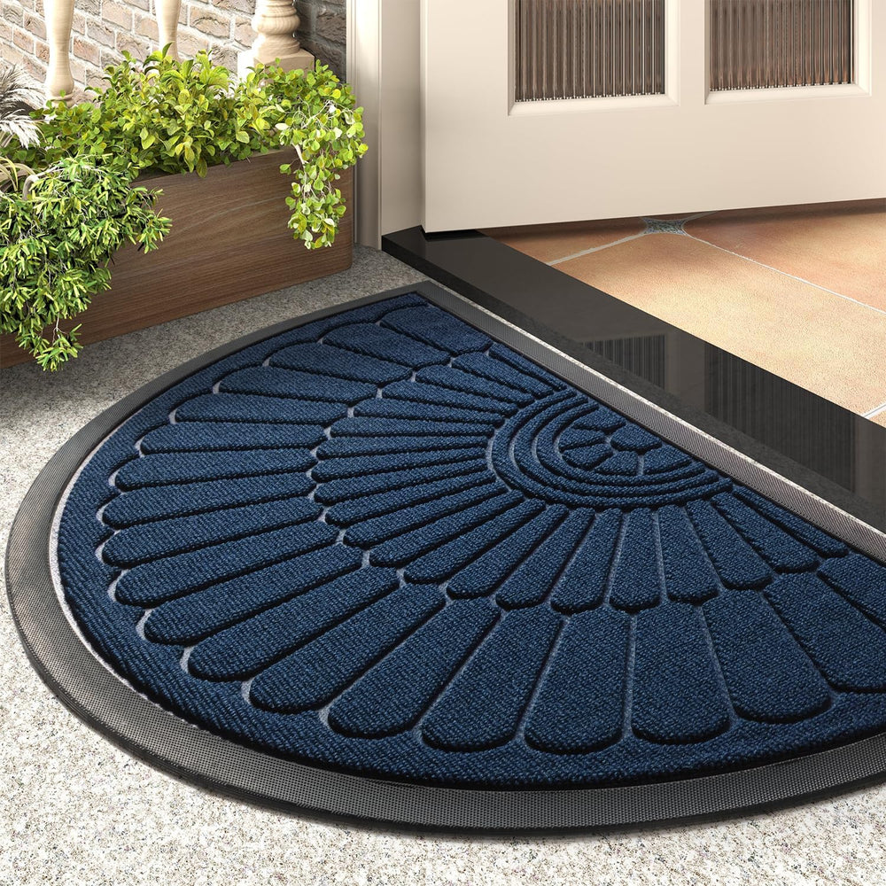 tchdio Semicircular Durable Rubber Doormat- Non Slip Front Door Mat for Outsi...