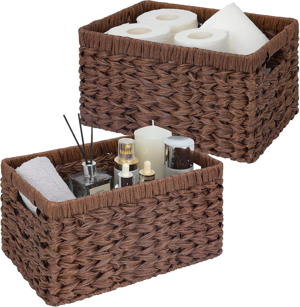 GRANNY SAYS Wicker Storage Baskets for Shelves, Brown Wicker Baskets,2-Pack