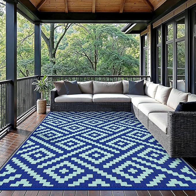 GENIMO Outdoor Rug for Patio Clearance, 6'x9' Waterproof Camping Mat,...