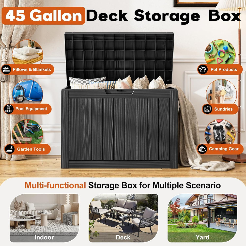 Outdoor Deck Storage Box,Resin Deck Boxes Indoor and outdoor, Waterproof Stor...