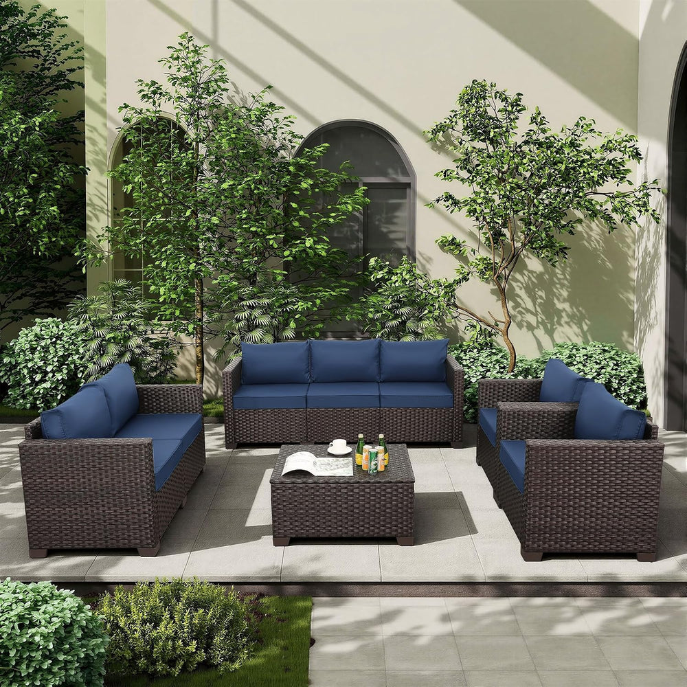 Rattaner Patio Furniture Set 5 Pieces Outdoor Furniture Set Outdoor Couch Cof...